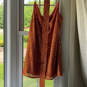 ASOS Orange Sequin Mini Dress